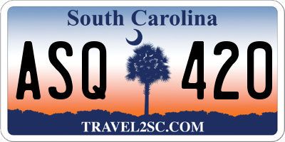 SC license plate ASQ420