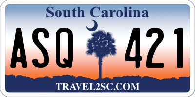 SC license plate ASQ421