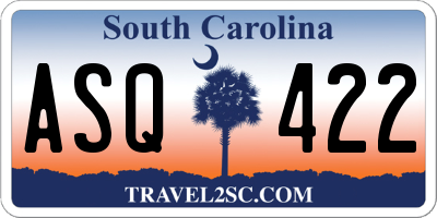 SC license plate ASQ422