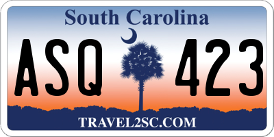SC license plate ASQ423