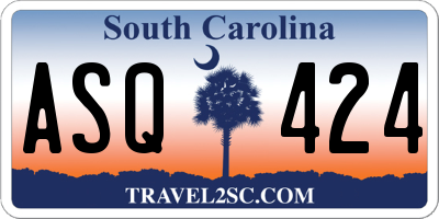 SC license plate ASQ424