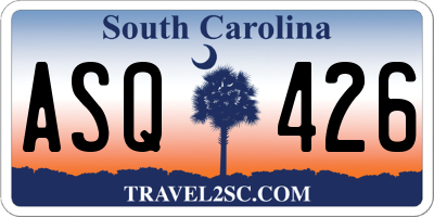 SC license plate ASQ426