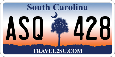 SC license plate ASQ428