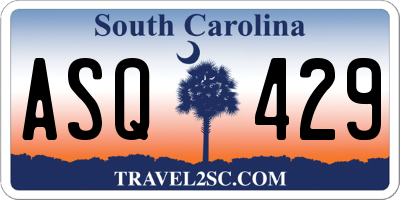 SC license plate ASQ429