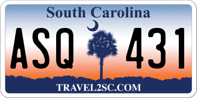 SC license plate ASQ431