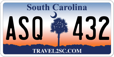 SC license plate ASQ432