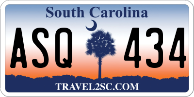 SC license plate ASQ434