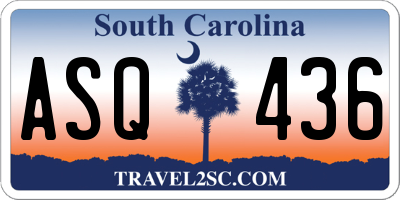 SC license plate ASQ436