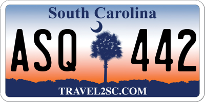 SC license plate ASQ442