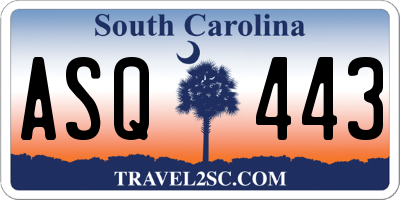 SC license plate ASQ443