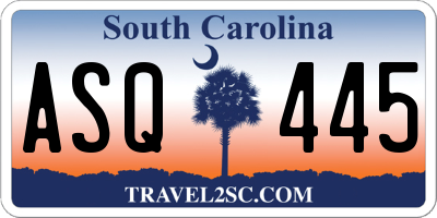 SC license plate ASQ445