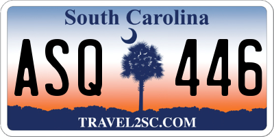 SC license plate ASQ446