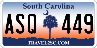 SC license plate ASQ449