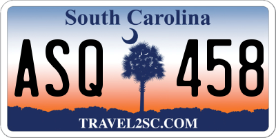 SC license plate ASQ458