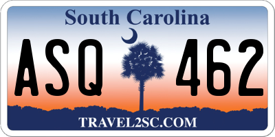 SC license plate ASQ462