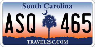 SC license plate ASQ465