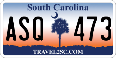 SC license plate ASQ473