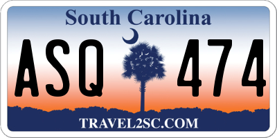 SC license plate ASQ474