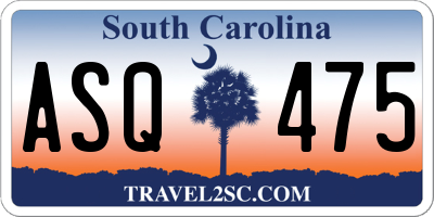 SC license plate ASQ475