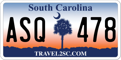 SC license plate ASQ478