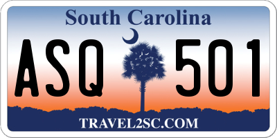 SC license plate ASQ501