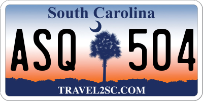 SC license plate ASQ504