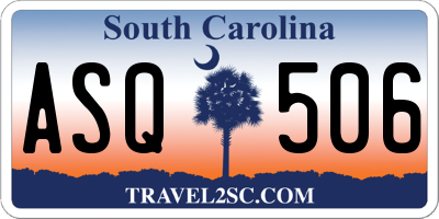 SC license plate ASQ506