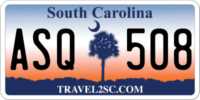 SC license plate ASQ508