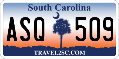 SC license plate ASQ509