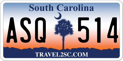 SC license plate ASQ514