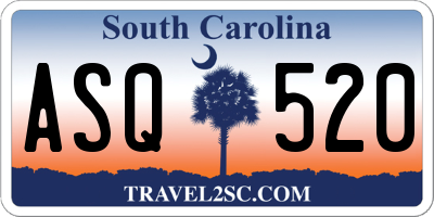 SC license plate ASQ520