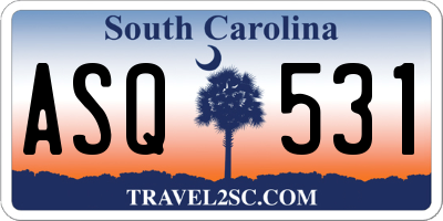 SC license plate ASQ531