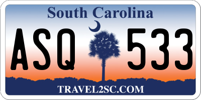 SC license plate ASQ533