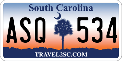 SC license plate ASQ534