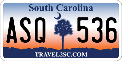 SC license plate ASQ536
