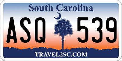 SC license plate ASQ539