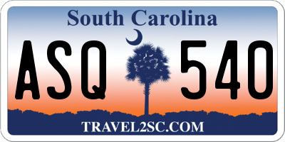 SC license plate ASQ540