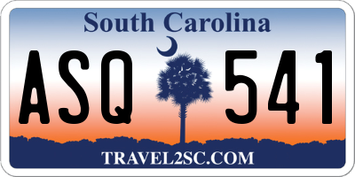 SC license plate ASQ541