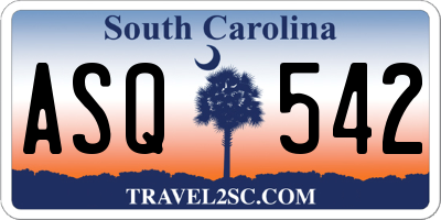 SC license plate ASQ542