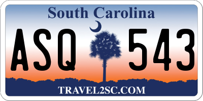 SC license plate ASQ543