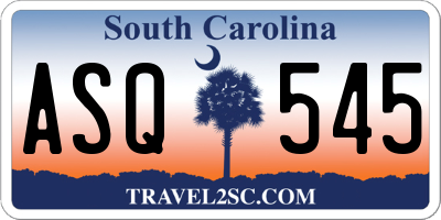 SC license plate ASQ545