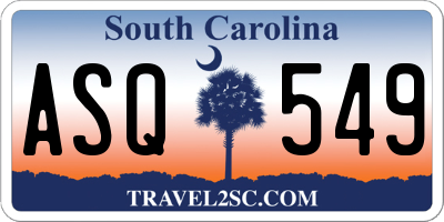 SC license plate ASQ549