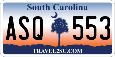 SC license plate ASQ553