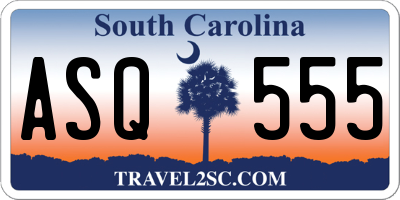 SC license plate ASQ555
