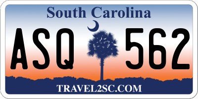 SC license plate ASQ562