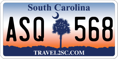 SC license plate ASQ568