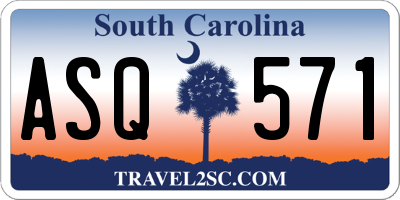 SC license plate ASQ571