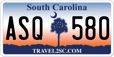 SC license plate ASQ580