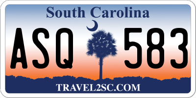 SC license plate ASQ583