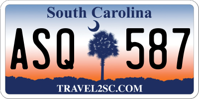 SC license plate ASQ587